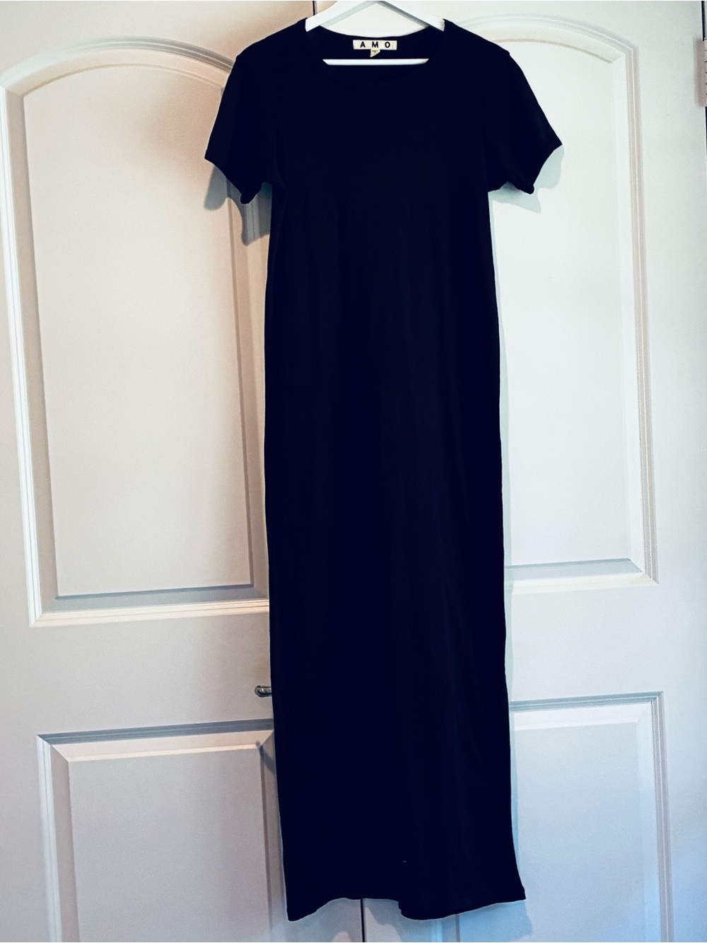 AMO Black Short-Sleeve Maxi Dress size S